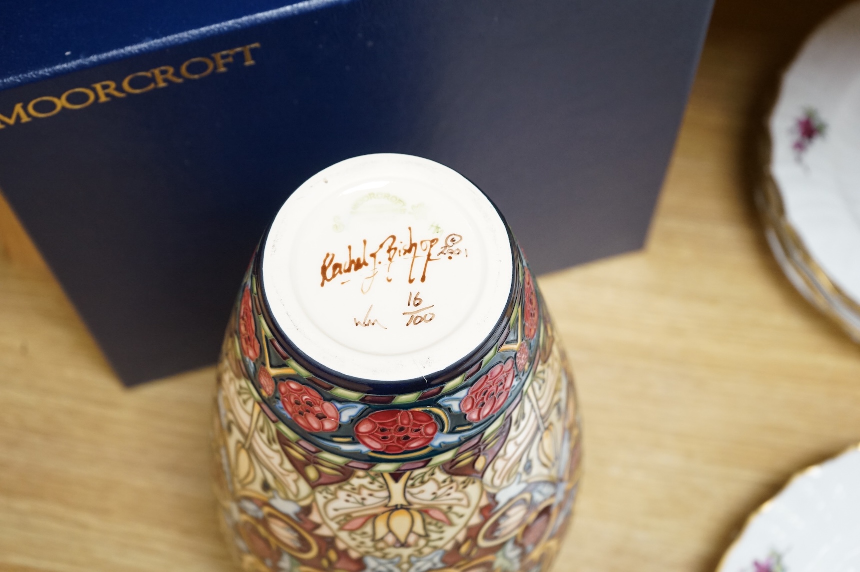 A Moorcroft ‘Bullers Wood’ vase, signed on base Rachel Bishop 2001, 16|100, (boxed)